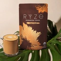 RYZE Mushroom Coffee — Organic Instant Coffee with Cordyceps & Reishi, 30 Servings H9