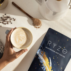 RYZE Mushroom Hot Cocoa — Organic Instant Cocoa with L-Theanine & Melatonin, 20 Servings F8