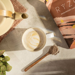 RYZE Mushroom Chicory — Organic Instant Chicory with Shitake & Lions mane, 30 Servings K1