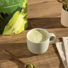 RYZE Mushroom Matcha — Organic Instant Matcha Latte with Lion's Mane & King Trumpet, 30 Servings K7