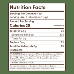 RYZE Mushroom Matcha — Organic Instant Matcha Latte with Lion's Mane & King Trumpet, 30 Servings K7