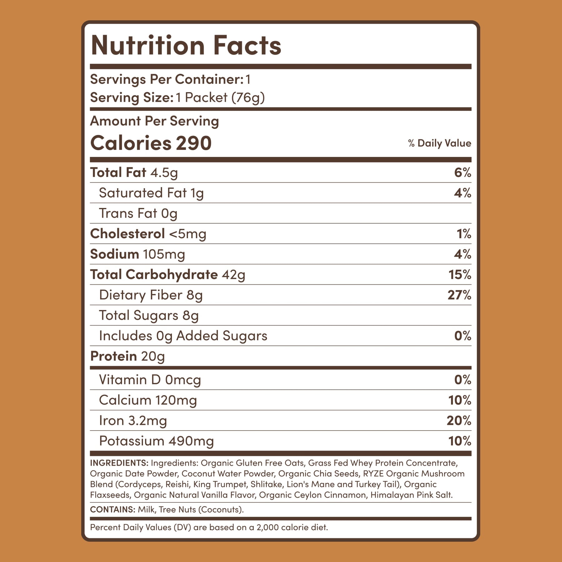 Mushroom Overnight Oats (14 Servings) Y6