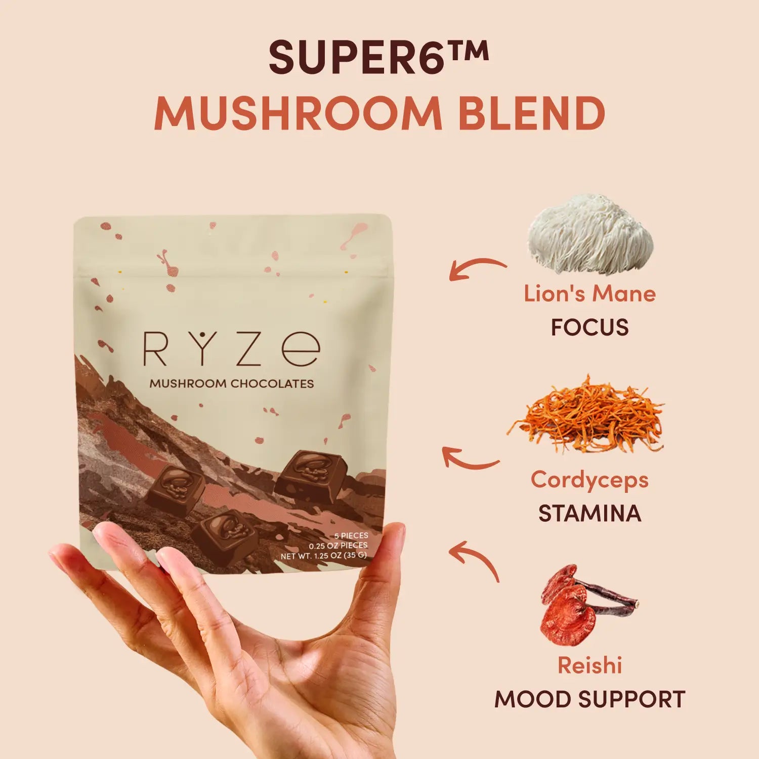 Mushroom Chocolates Rye (15 pieces) F0
