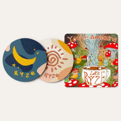Coasters + Mushroom Magnet U7