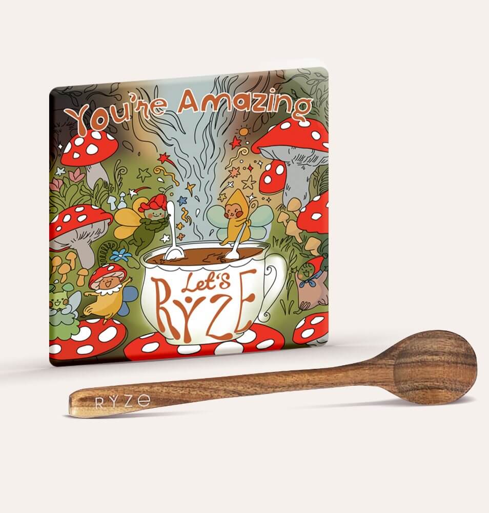 Mushroom Magnet + Acacia Spoon U7