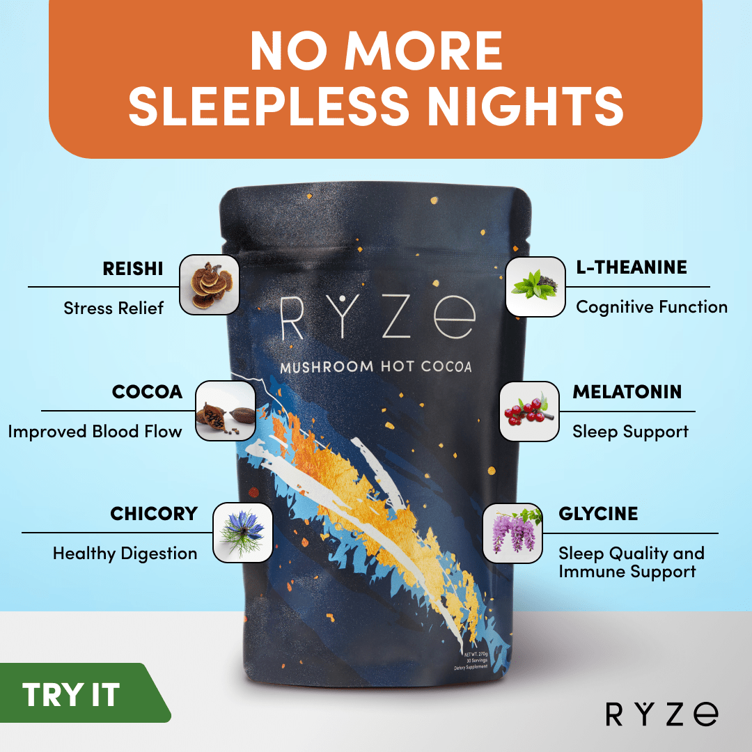 RYZE Hot Cocoa - with 6 Sleep Superfoods to Help Fall Asleep and Stay Asleep S2