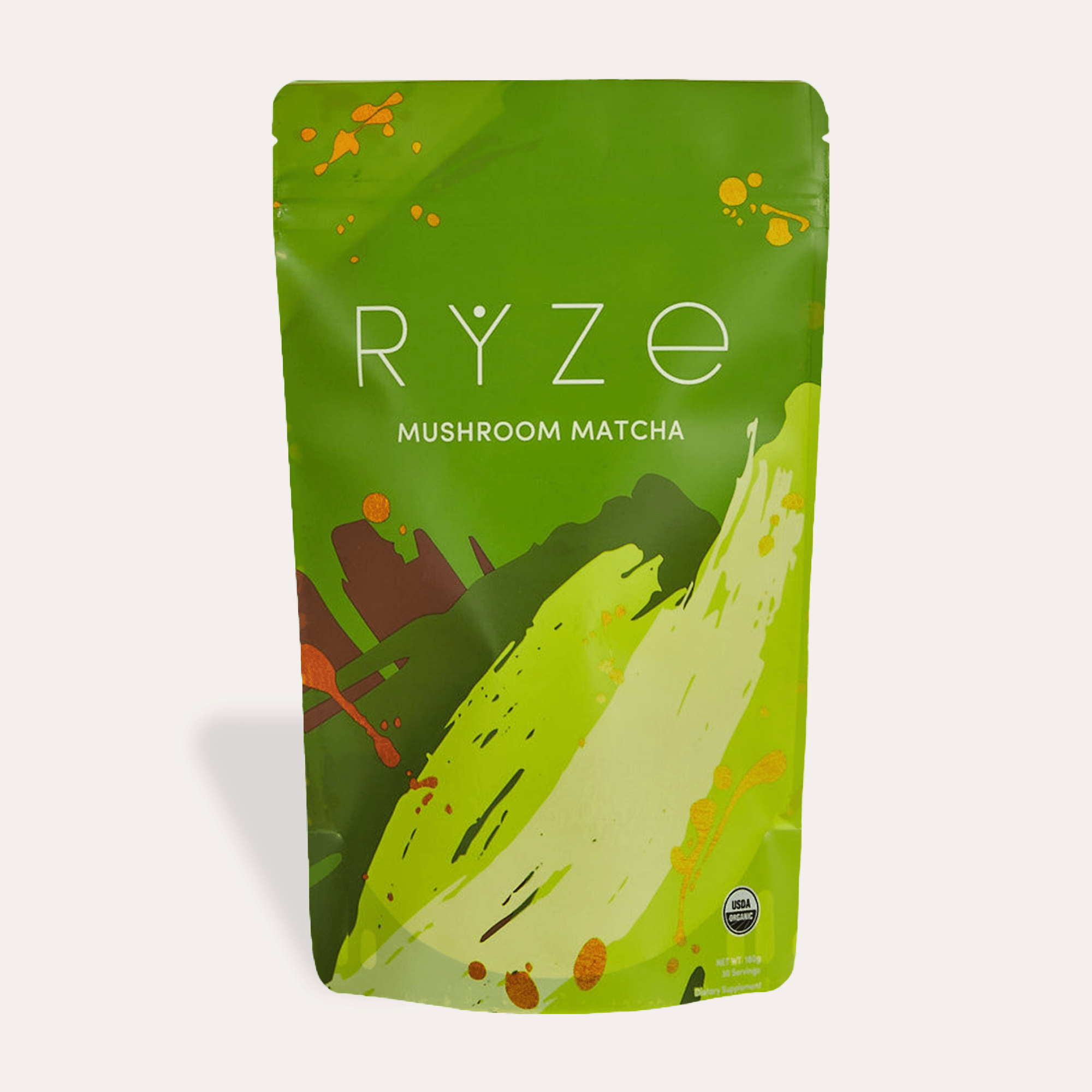 RYZE Mushroom Matcha - with 6 Organic Adaptogenic Mushrooms Grown In USA and Ceremonial-Grade Japanese Matcha F3